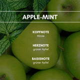 APPLE MINT ist ein leicht kühler, jedoch auffrischender Duft von kernigen Äpfeln, mit einem seichten, ätherischen Schimmer an Minze.