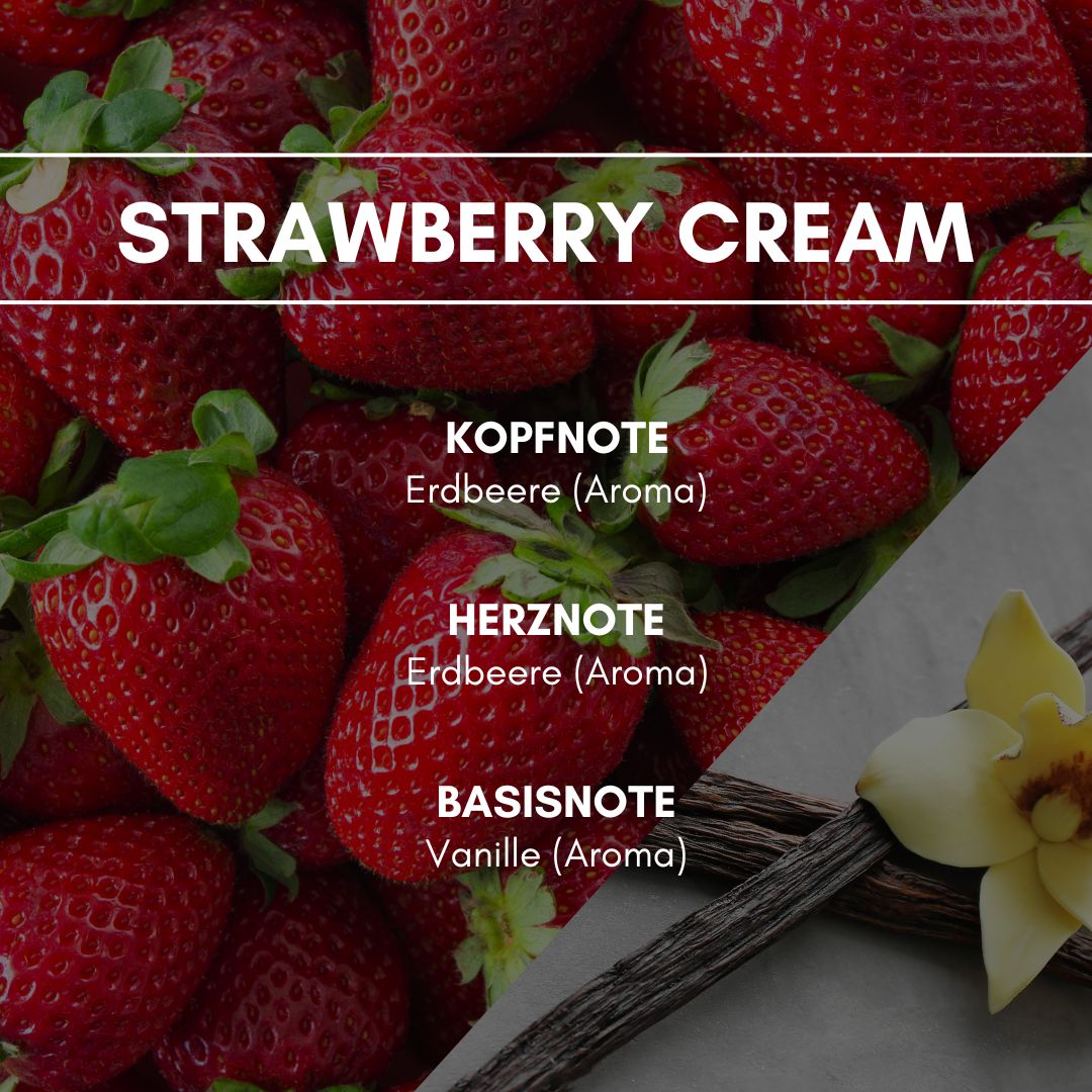 Raumduft "Strawberry Cream": Eine süß sahnige Wohltat für die Nase durch den verlockend leckeren Duft von Erdbeere und Vanille.