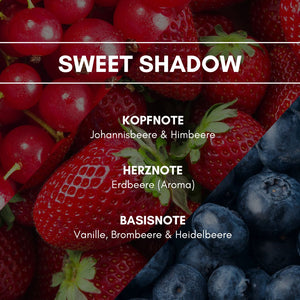 Aerosol Duftspray "Sweet Shadow": Ein süßer Übergang aus einem fruchtigen und leckeren Beerenmix mit einem sahnigen Topping.