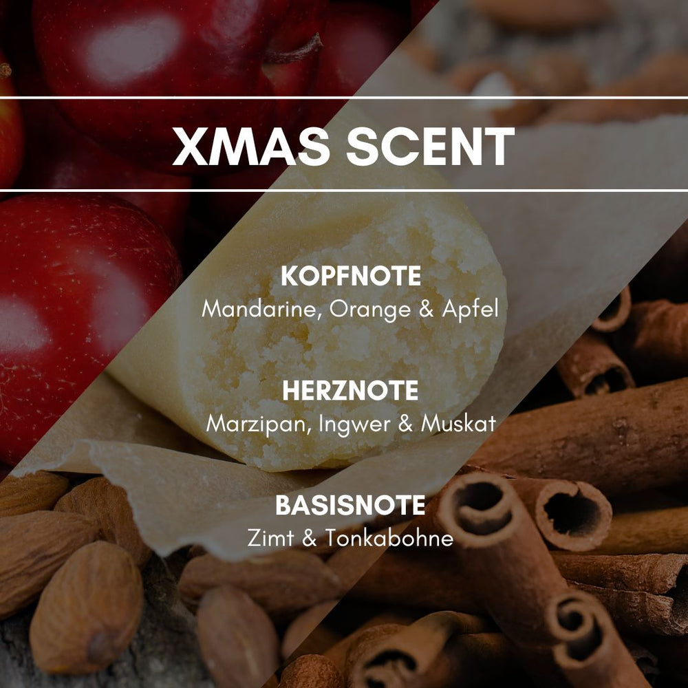 Raum- & Autospray "Xmas Scent": Versprühe einen herrlichen Weihnachtsduft Eine zauberhafte Mischung aus fruchtigem Bratapfel und süßer Orange wird durch weihnachtliche Gewürze wie Zimt, Tonkabohne, Nelke und Muskat elegant verfeinert.